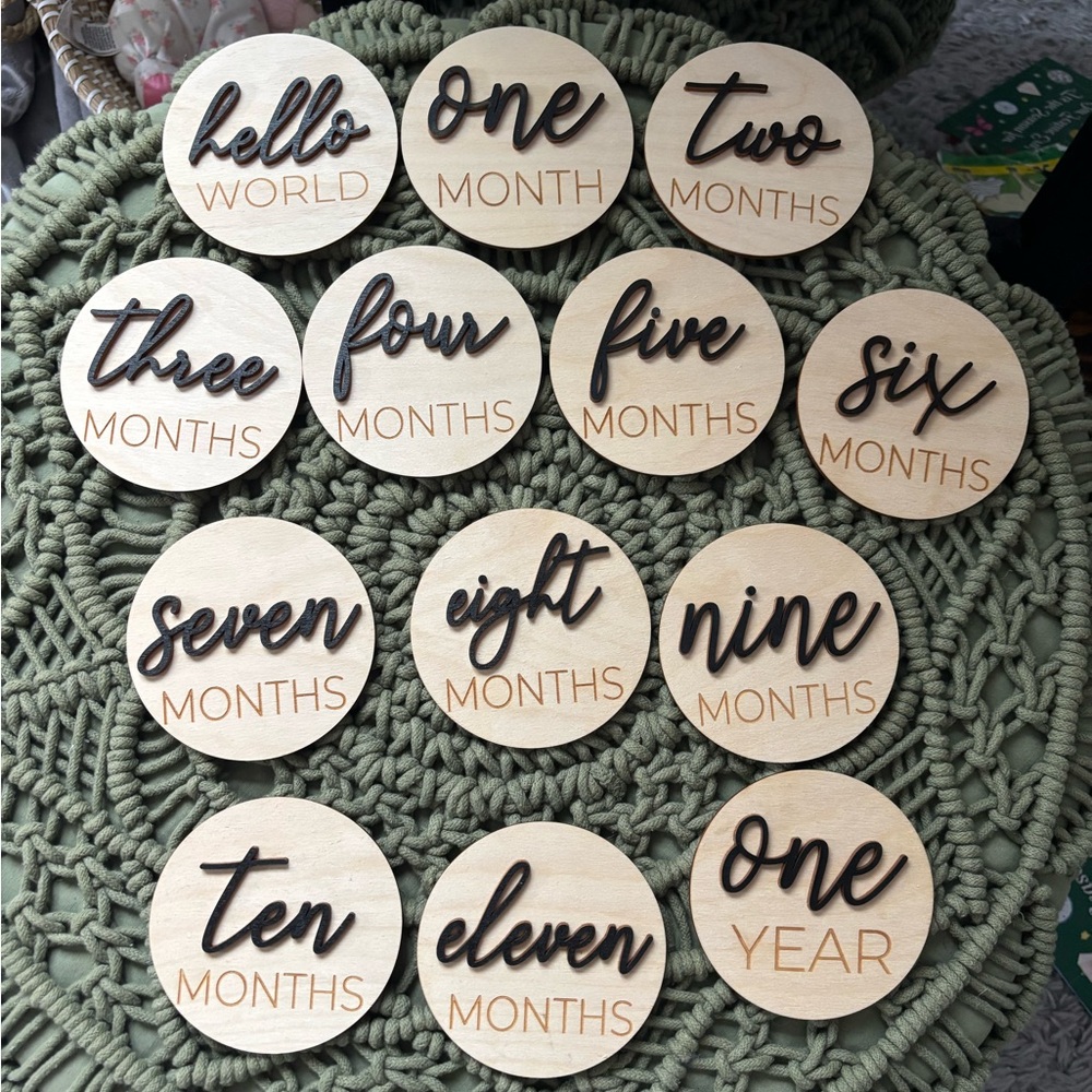 Wooden Milestone Discs Set